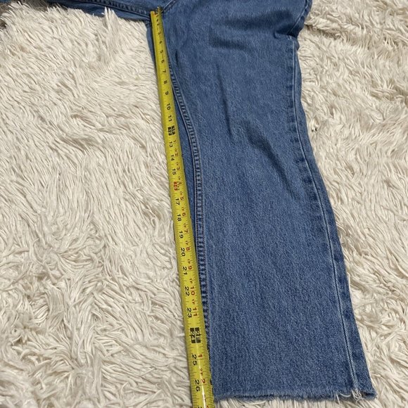 KSubi Blue Women’s Jeans Size 30” X 27 Raw Hem Chlo wasted Bae Blue high Waist - Picture 15 of 16